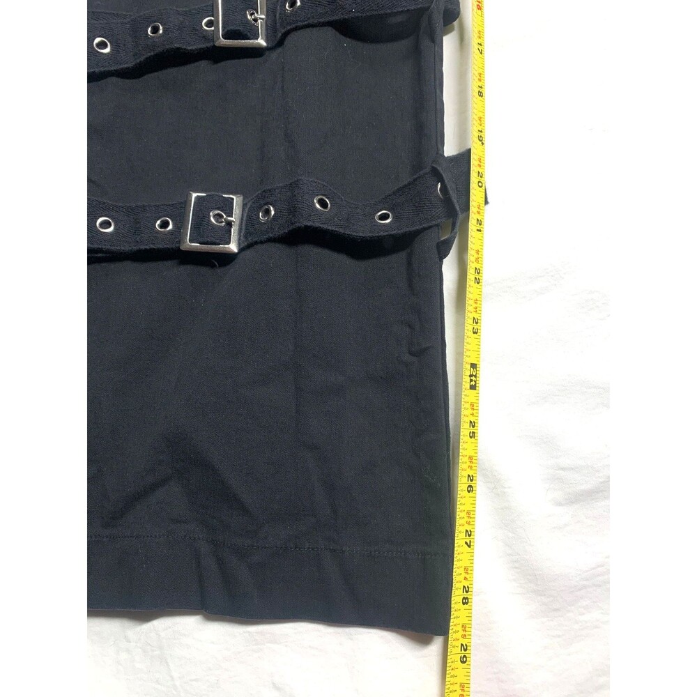 Dolls Kill Current Mood Black Wide Leg Buckle Cargo Pants Goth Grunge Size M - Picture 6 of 8